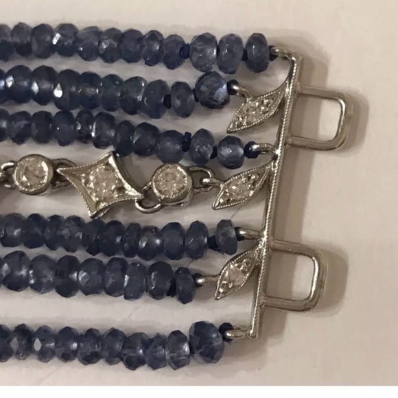 Rare Vintage  Cathy Waterman Diamond Platinum Sapphire Bracelet - Picture 5 of 6